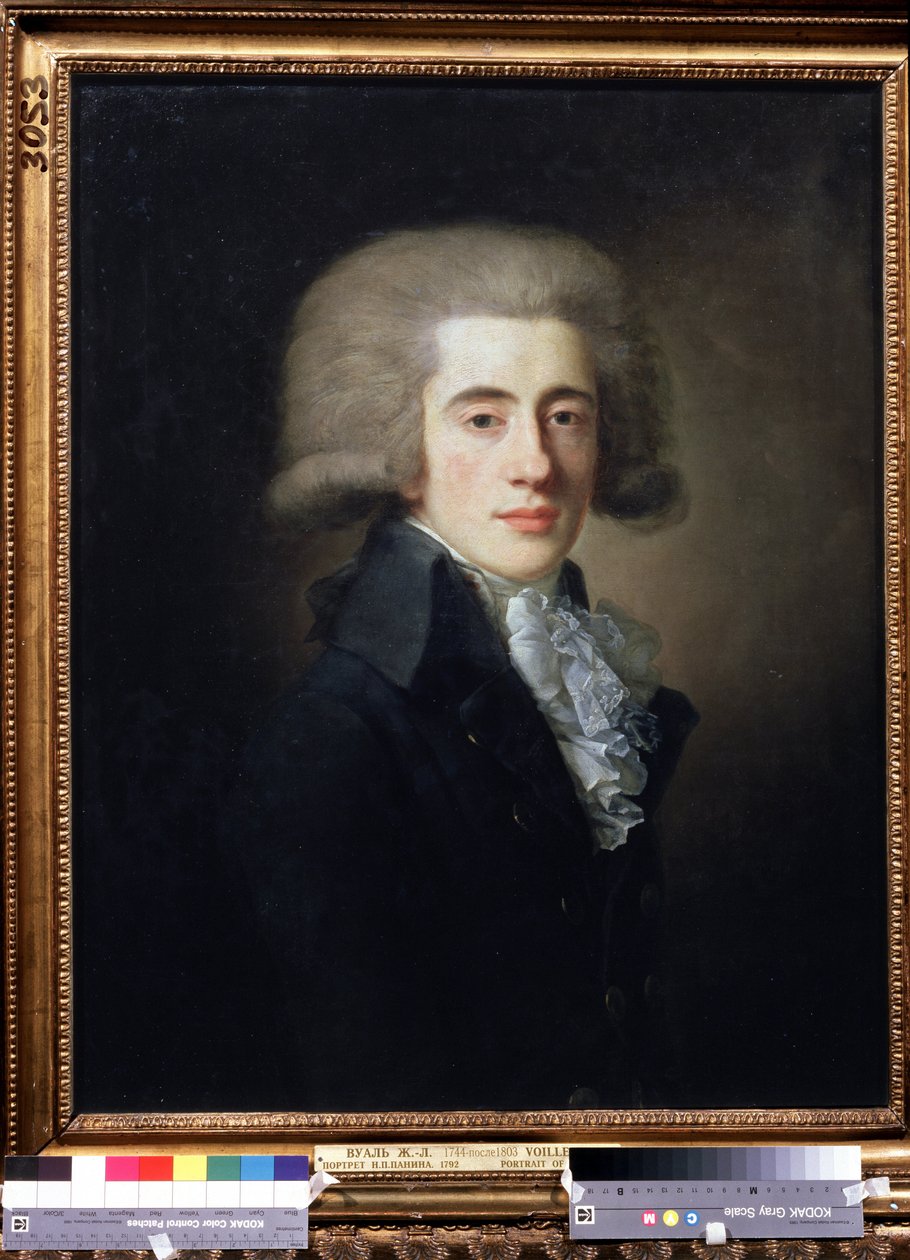 Nyikita Panin orosz alkancellár (1770-1837) portréja (Nikita Panin alkancellár portréja). Jean Louis Voille festménye (1744-1803 után). Olaj, vászon, 73,1 x 57 cm alkotó: Jean Louis Voille