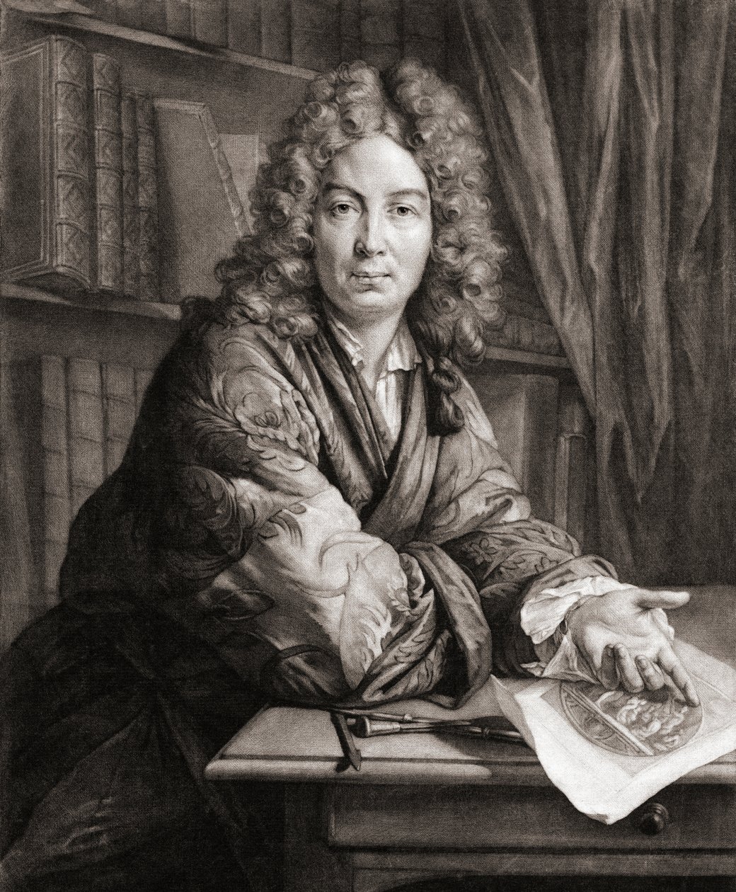 Bernard Picart, metsző portréja (metszet) alkotó: Jean Marc (after) Nattier