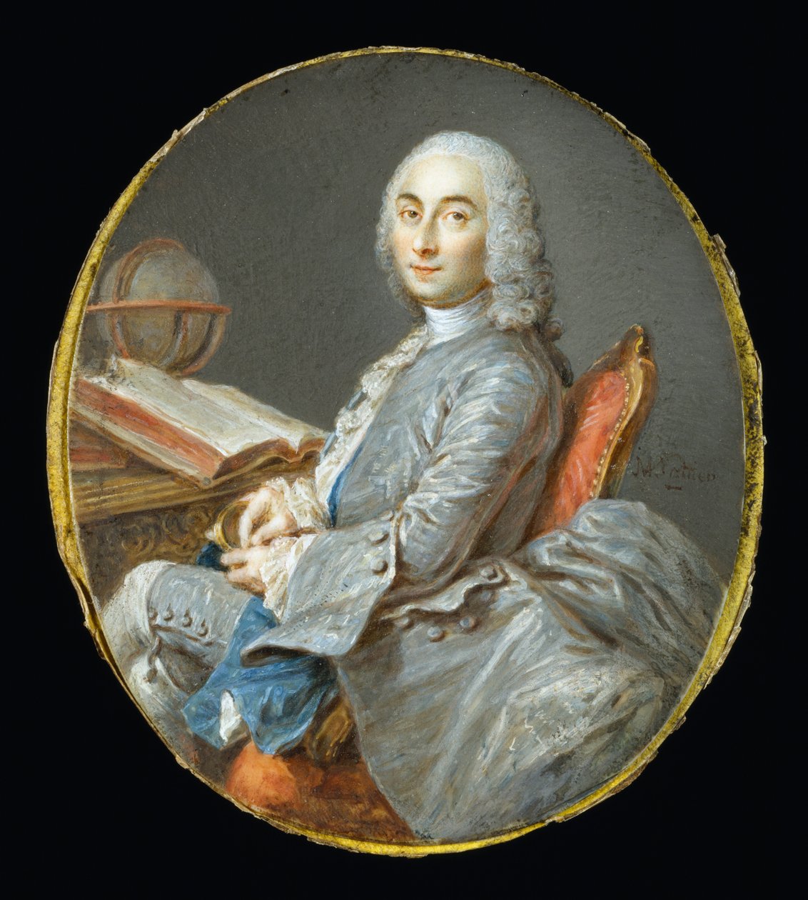 César François Cassini de Thury miniatűr portréja alkotó: Jean Marc Nattier