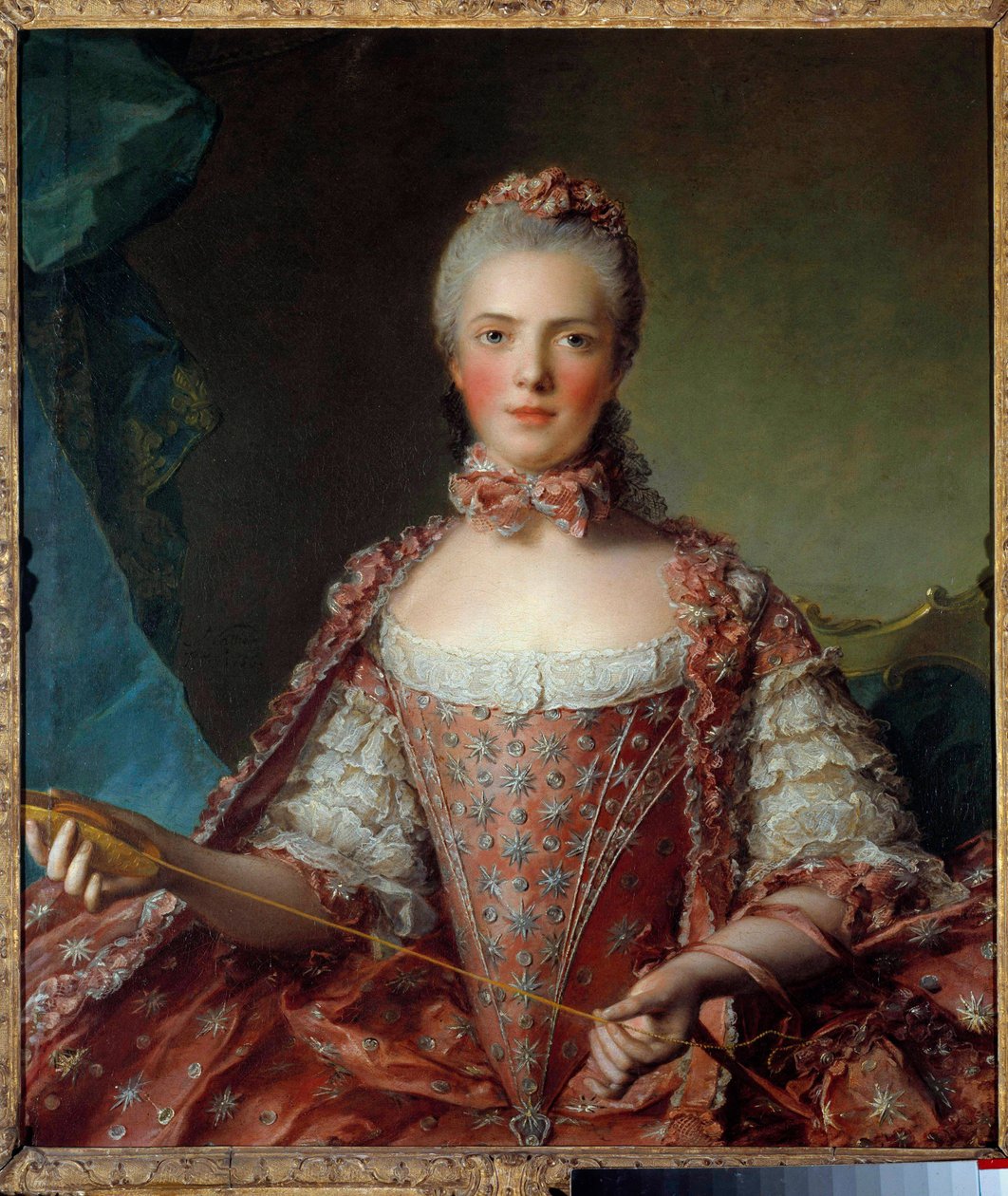 A francia Madame Adelaide (1732-1800) csomókat készítő portréja Jean-Marc (Jean Marc) Nattier festménye (1685-1766) 1756 V 1,26x0,96 m - Madame Adelaide de France (1732-1800 knots) portréja . Jean-Marc (Jean Marc) Nattier (1685-1766) festménye alkotó: Jean Marc Nattier