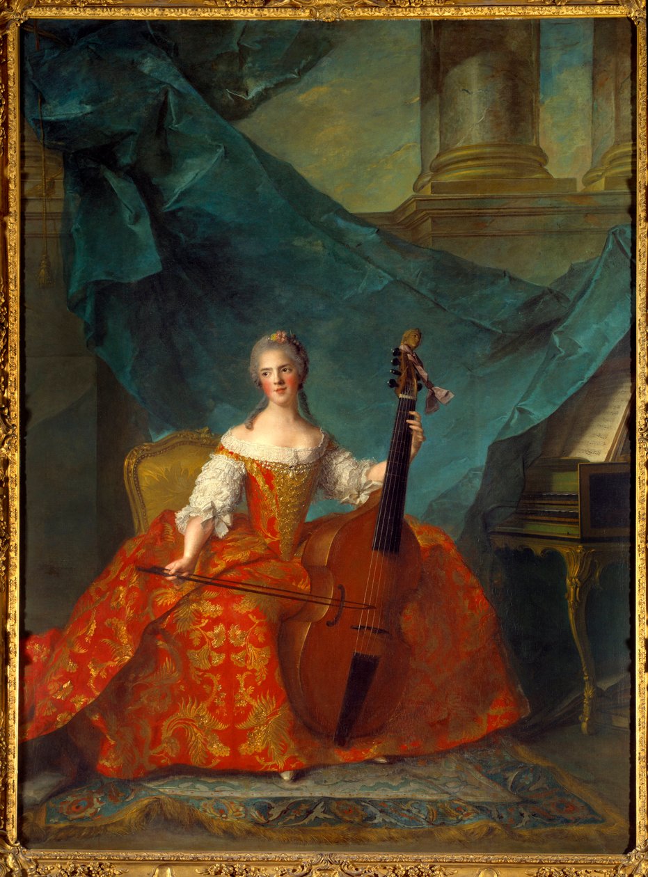 Madame Henriette de France (1727-1752), XV. Lajos lányának portréja, aki brácsán játszik – Jean Marc (Jean-Marc) Nattier (1685-1766) festménye alkotó: Jean Marc Nattier