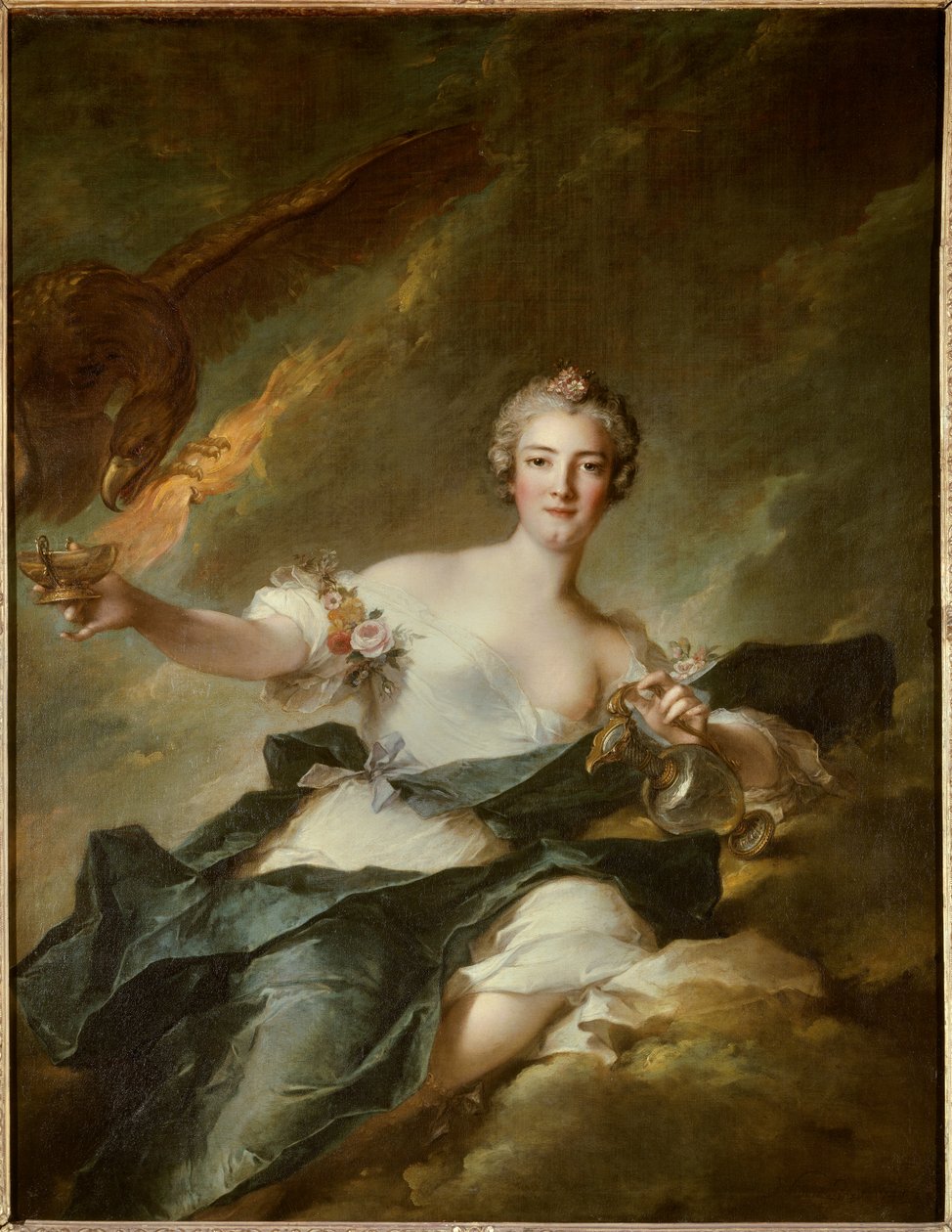 Chaulnes hercegnőjének portréja, Hebe, az Értelem istennője (Anne Josephe Bonnier de la Masson (1718-1787), Chaulnes hercegének felesége) Jupiter istent jelképező sas ábrázolja – Jean Marc festménye ( Jean-Marc) Nattie alkotó: Jean Marc Nattier
