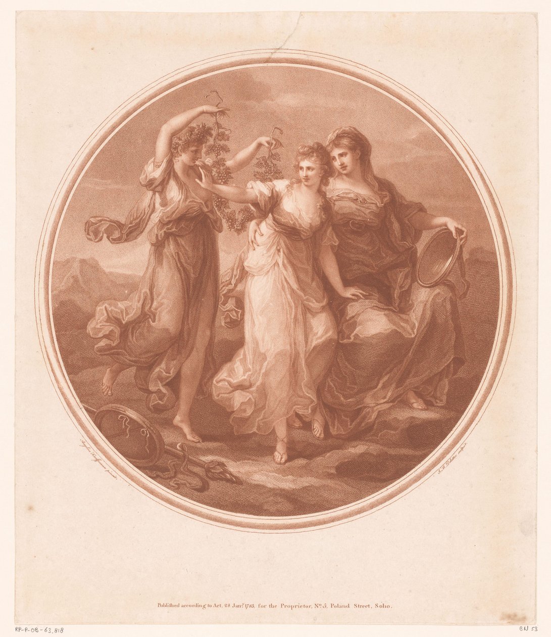 Prudence (Prudentia) által tanácsolt szépség (Bellezza) elutasítja Folly (Pazzia) kísértését alkotó: Jean Marie Delattre