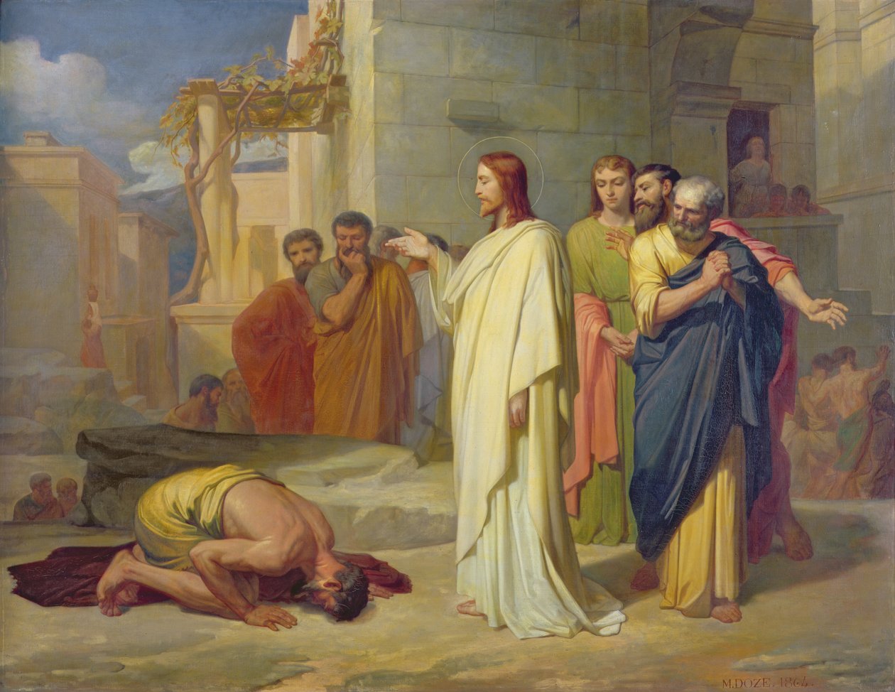 Jézus meggyógyítja a leprást, 1864 alkotó: Jean Marie Melchior Doze