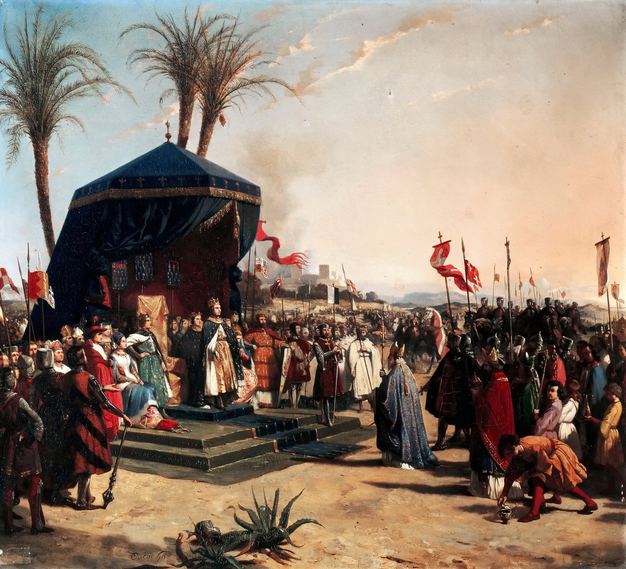 Szent Lajos francia király fogadta Róbert jeruzsálemi pátriárkát Damiettában 1249-ben alkotó: Jean Marie Oscar Gué