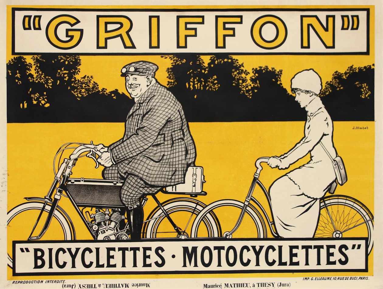 Griffon Bicycles Motorkerékpárok, c. 1905. alkotó: Jean Matet