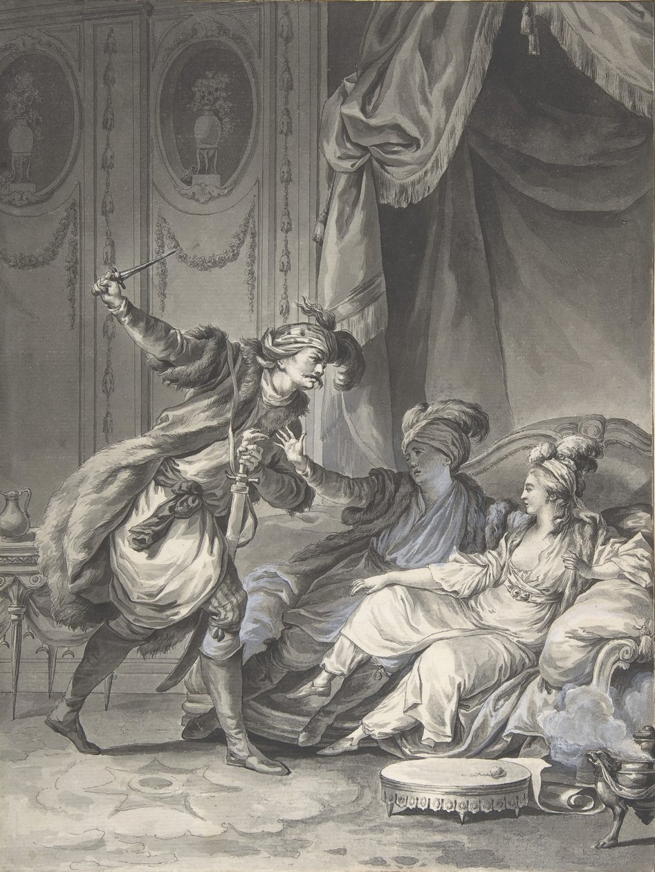 Ahogy ott voltak, megérkezik a bácsi, kb. 1778. alkotó: Jean Michel Moreau