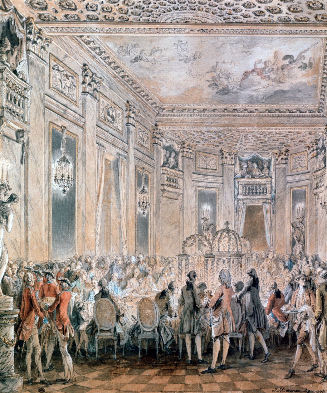 Ünnep Louveciennes-ben, 1771 alkotó: Jean Michel the Younger Moreau