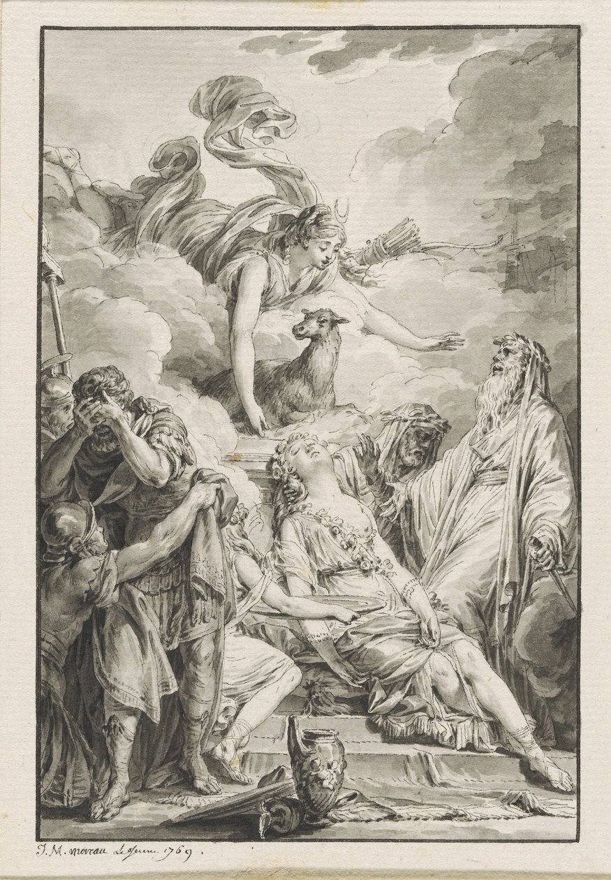 Iphigenia feláldozása alkotó: Jean Michel Moreau