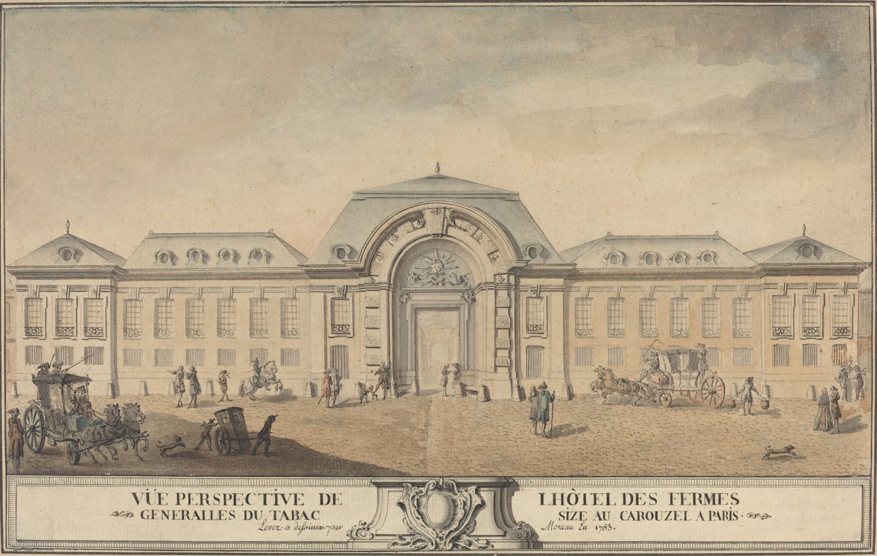 Kilátás a Hôtel des Fermes Générales du Tabacra alkotó: Jean Michel Moreau