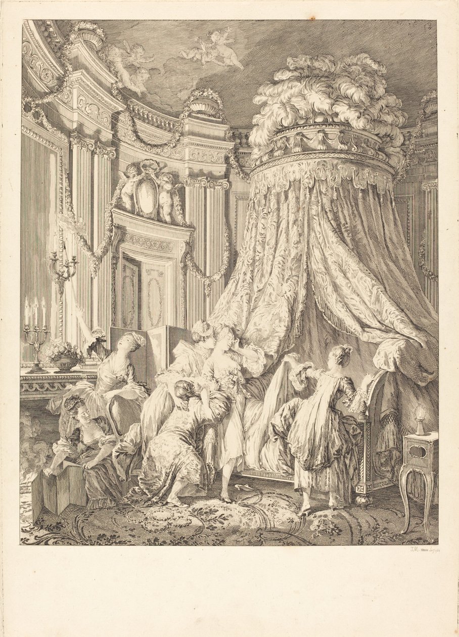 A menyasszony ágya alkotó: Jean Michel Moreau after Pierre Antoine Baudouin