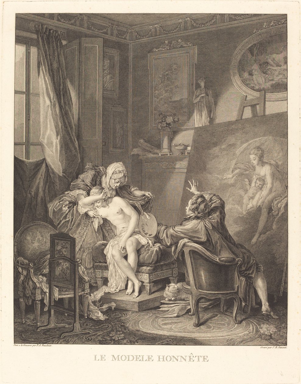 Az őszinte modell alkotó: Jean Michel Moreau and Jean Baptiste Blaise Simonet after Pierre Antoine Baudouin