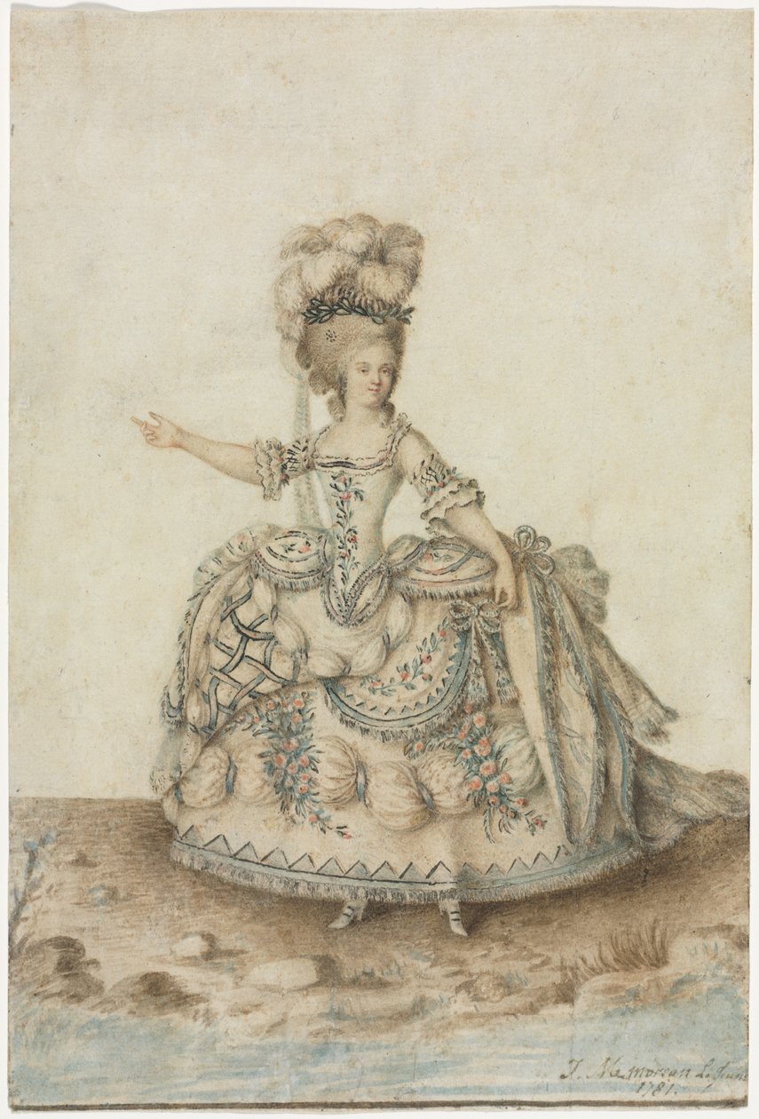 Jelmeztanulmány operaénekesnek, 1781. alkotó: Jean Michel Moreau le Jeune