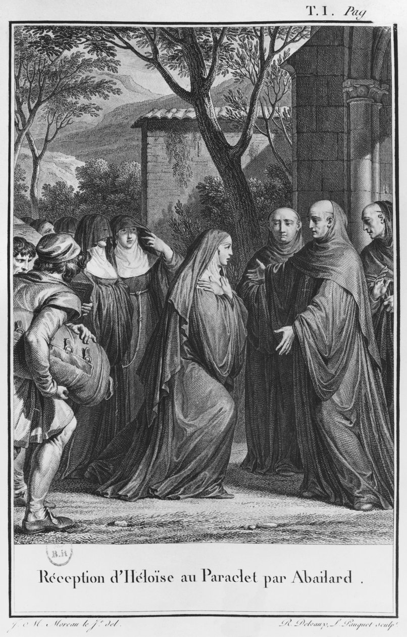 Abelard fogadja Heloise-t a Paraklészben, illusztráció a "Heloise és Abelard levelei"-ből, I. kötet, 1795. alkotó: Jean Michel the Younger Moreau