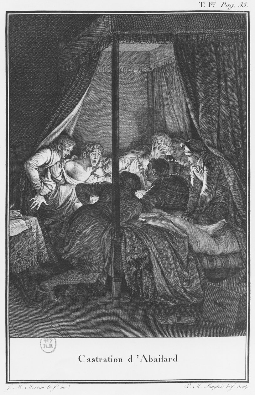 Abelard kasztrálása, illusztráció a „Lettres d