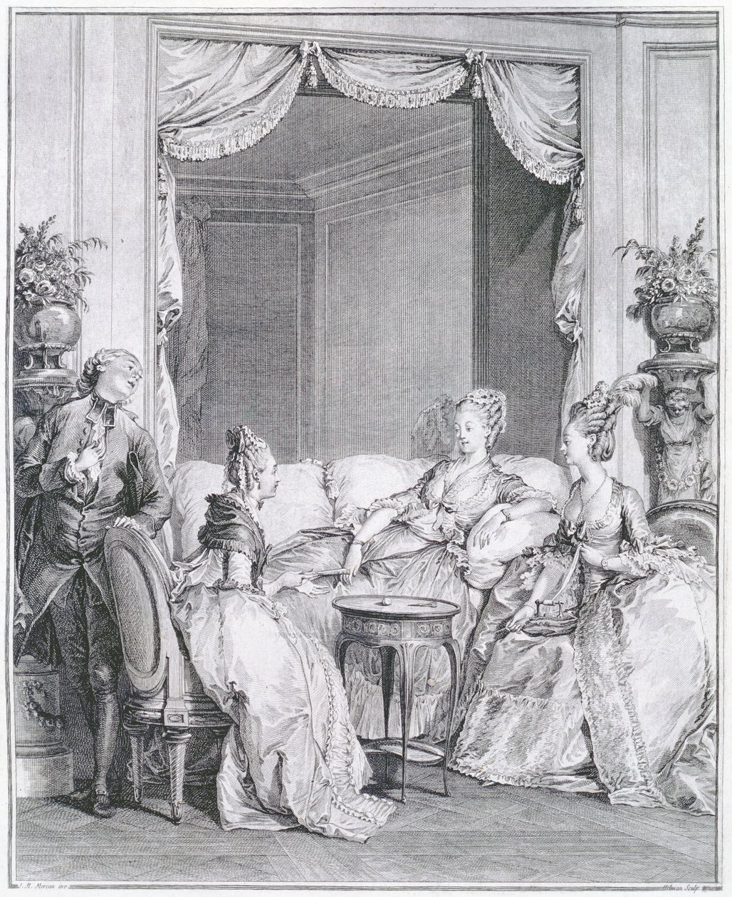 Ne félj, jó barátom, I.S. Helman (1743-1809) metszete. alkotó: Jean Michel the Younger Moreau