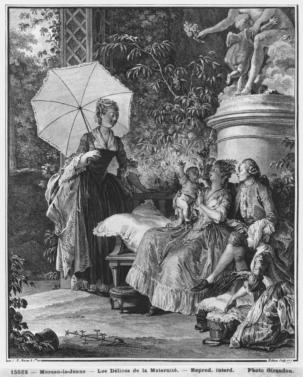 Az anyaság gyönyörei, metszett Isidore Stanislas Helman (1749-1809) 1776 alkotó: Jean Michel the Younger Moreau