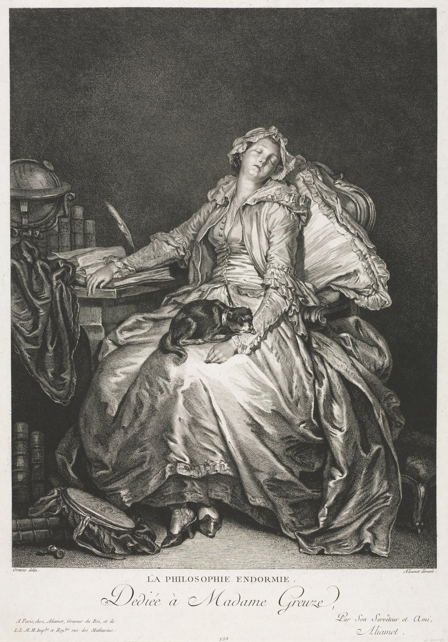 Madame Greuze alszik, 1776. alkotó: Jean Michel the Younger Moreau