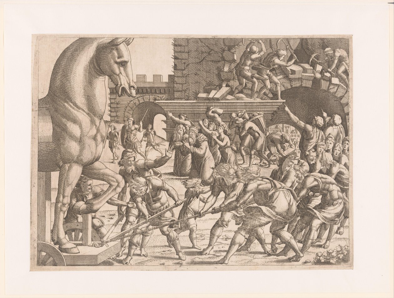 Behozzuk a trójai falót A trójai háború története (sorozat címe) alkotó: Jean Mignon (attributed to)