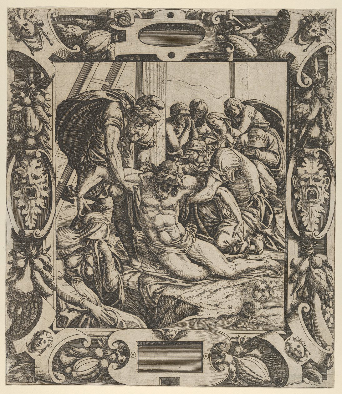 Keresztlerakás, kb. 1544. alkotó: Jean Mignon