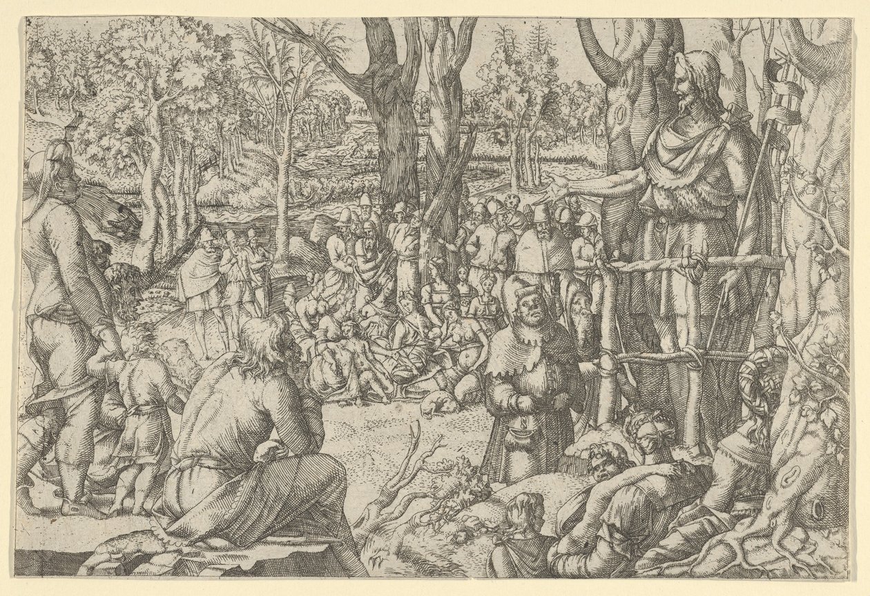 Szent János prédikál a sivatagban, 1535-55. alkotó: Jean Mignon