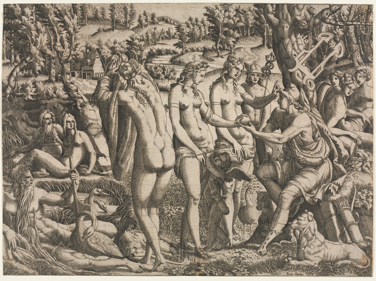 A párizsi ítélet, c. 1545. alkotó: Jean Mignon