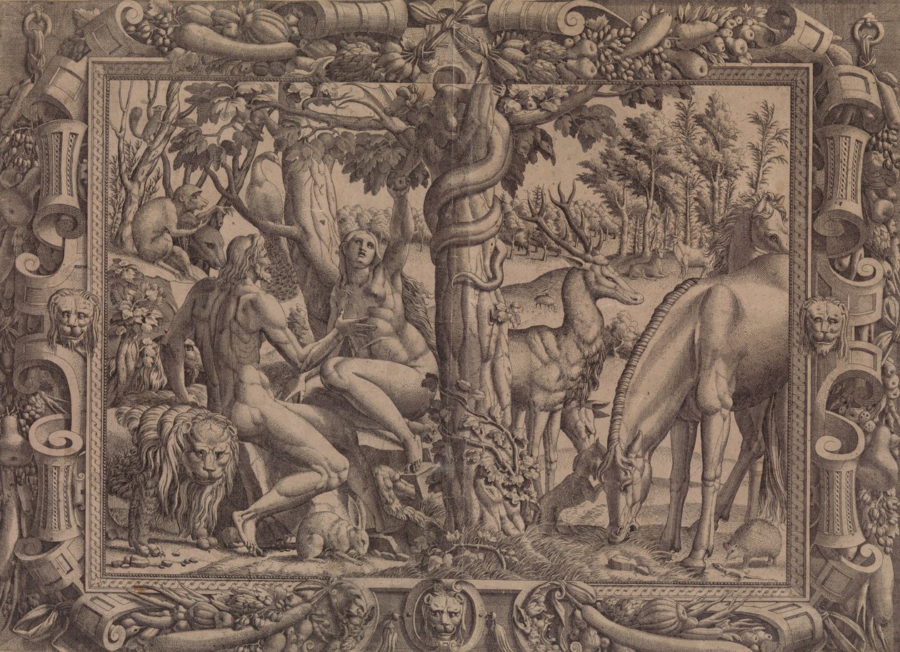 Éva megkísértése, 1535-55. alkotó: Jean Mignon