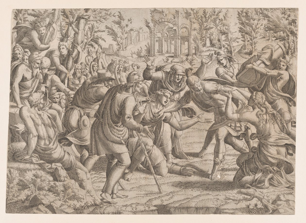 Az áruló bűn, amelyet a pásztorok vittek be a trójai táborba, 1535-55. alkotó: Jean Mignon