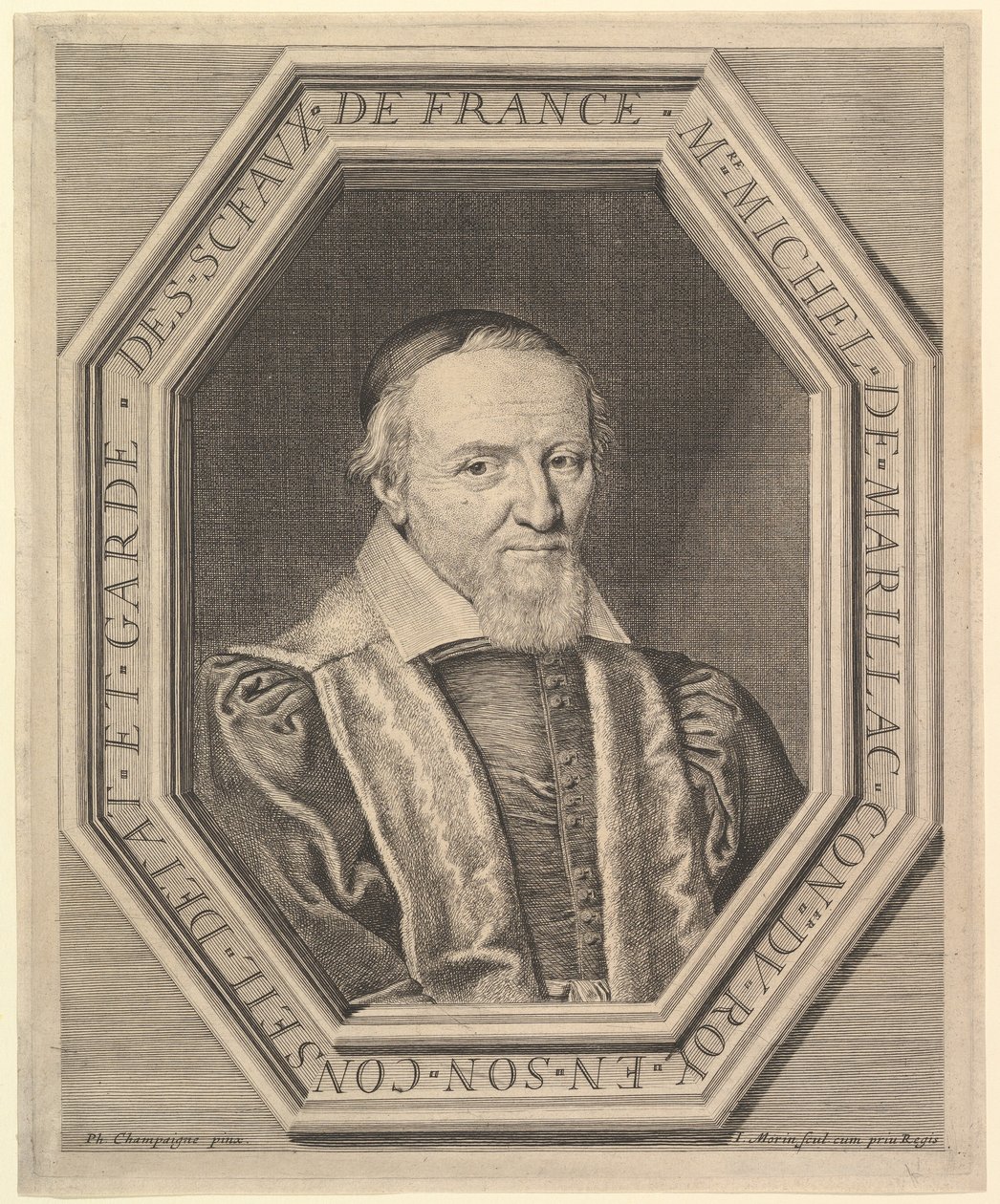 Michel de Marillac, államtanácsos és pecsétőr, 17. század. alkotó: Jean Morin