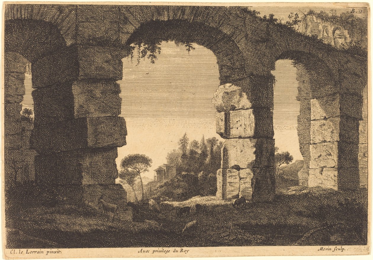 Egy vízvezeték romjai alkotó: Jean Morin after Claude Lorrain