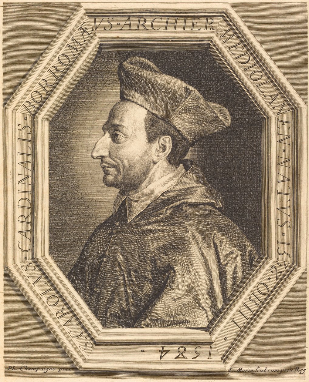 Szent Károly, Borromeo bíboros alkotó: Jean Morin after Philippe de Champaigne