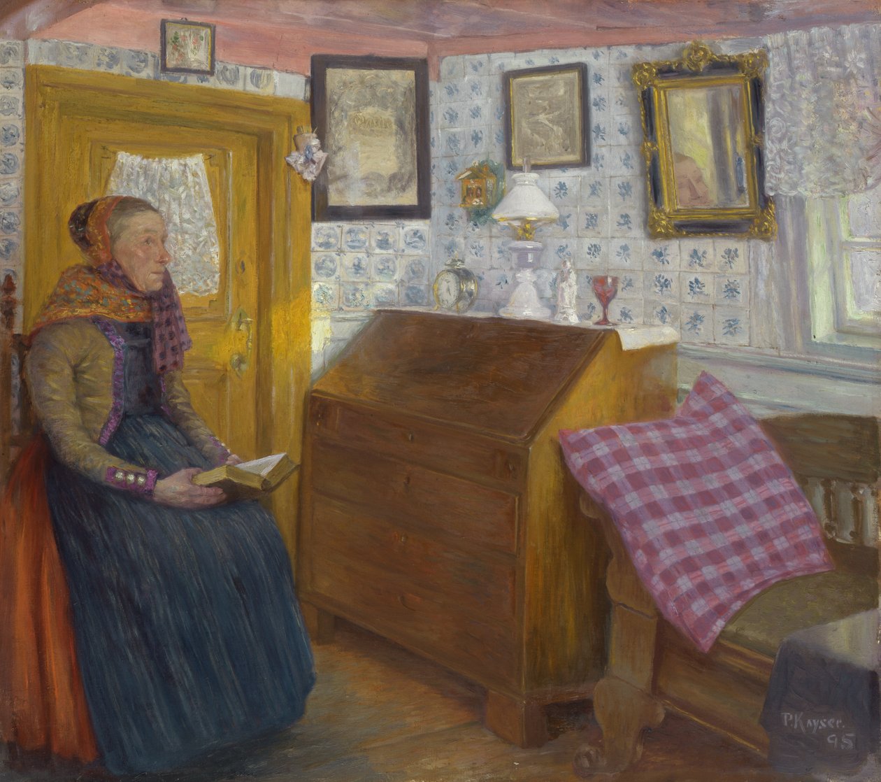 A parasztház belseje vasárnap, 1895 alkotó: Jean Paul Kayser