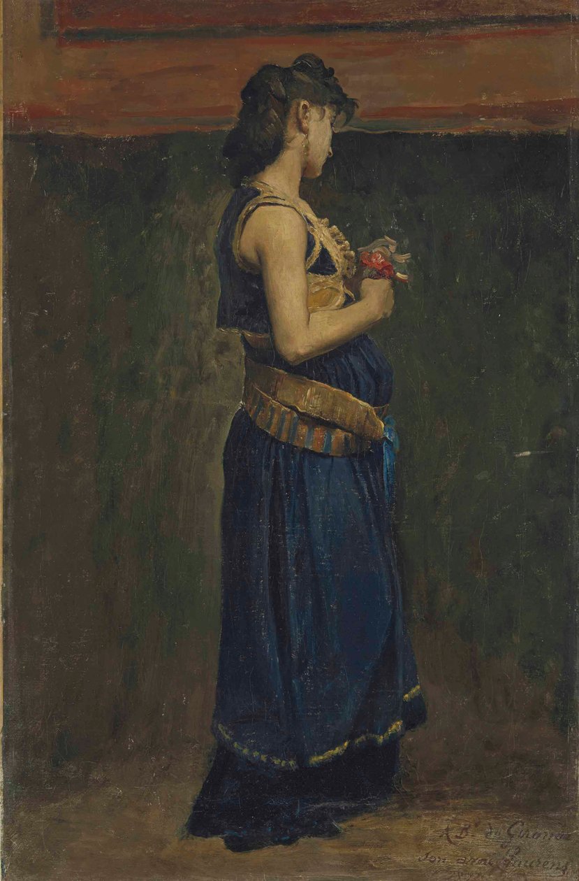 Jean-Paul Laurens - Tanulmány egy egészalakos meroving nőalakról alkotó: Jean Paul Laurens