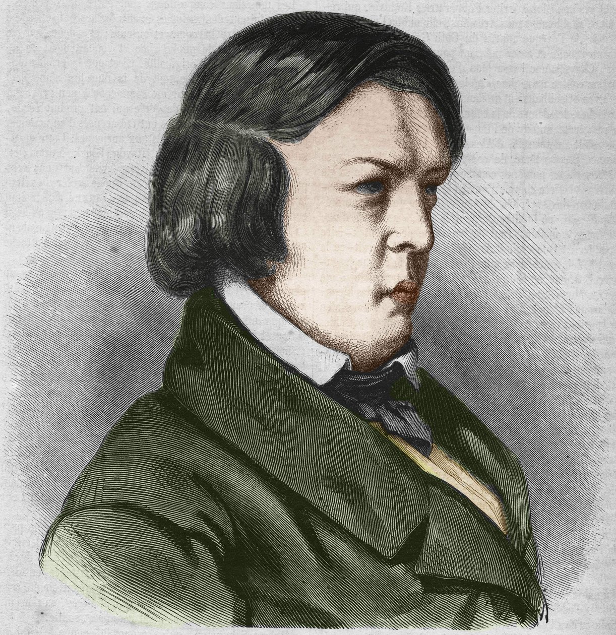 Robert Schumann német zeneszerző. J.B. Laurens rajza. alkotó: Jean Paul Laurens