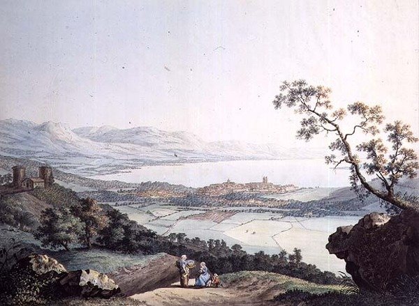 Genf látképe a savoyai Saconexből, metszette Jean Philippe Linck II (1770-1812) és Jacob Philippe Hackert (1737-1807) (metszet). alkotó: Jean Philippe II (after) Linck
