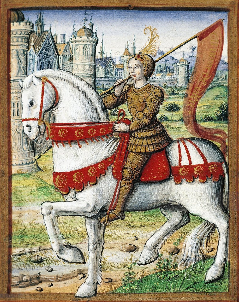 Antoine Dufour Les vies des femmes célèbres című művét díszítő miniatúra, ms. 17, folio 76 verso, Nantes, Musée Dobrée, 1504-1506. alkotó: Jean Pichore