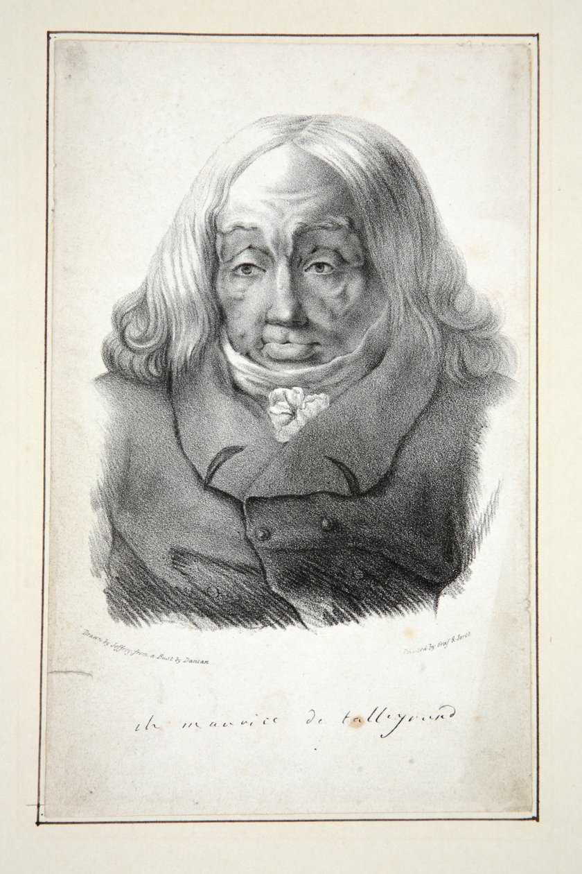 Talleyrand portréja, 79 éves, pub.1835 (metszet) alkotó: Jean Pierre (after) Dantan