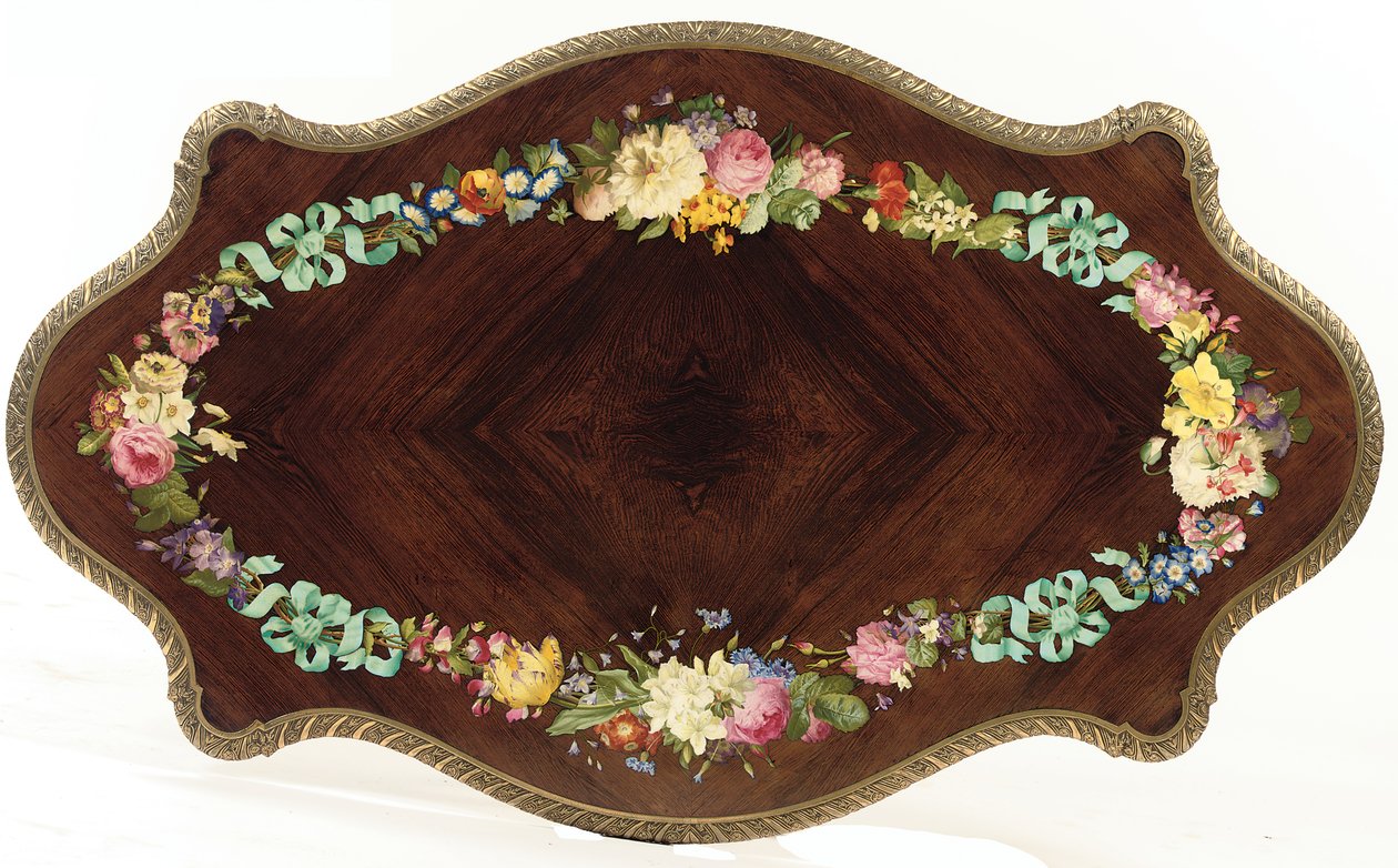 Napoleon III középső asztal, 1856 körül (rózsafa és zománc) (lásd még: 476434 és 476436) alkotó: Jean Pierre Alexandre Tahan