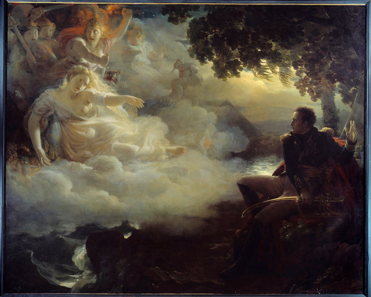 Franciaország állam allegóriája Bonaparte Napóleon (1769-1821) visszatérése előtt az egyiptomi hadjáratból (expedícióból) (1798-1801) Jean Pierre Franque (1774-1860) festménye 19. század V. 2,61 x 3,26 m alkotó: Jean Pierre Franque