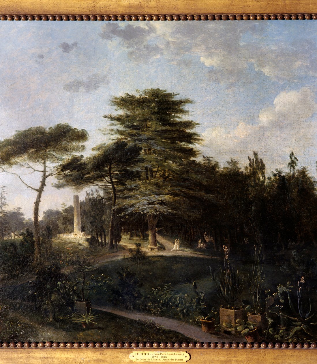 Libanon cédrusa a párizsi Jardin des Plantes-ból Részlet - Jean Houel (1735-1813) festménye 18. század V 0,55x0,8 m Párizs, Musee Carnavalet alkotó: Jean Pierre Houel