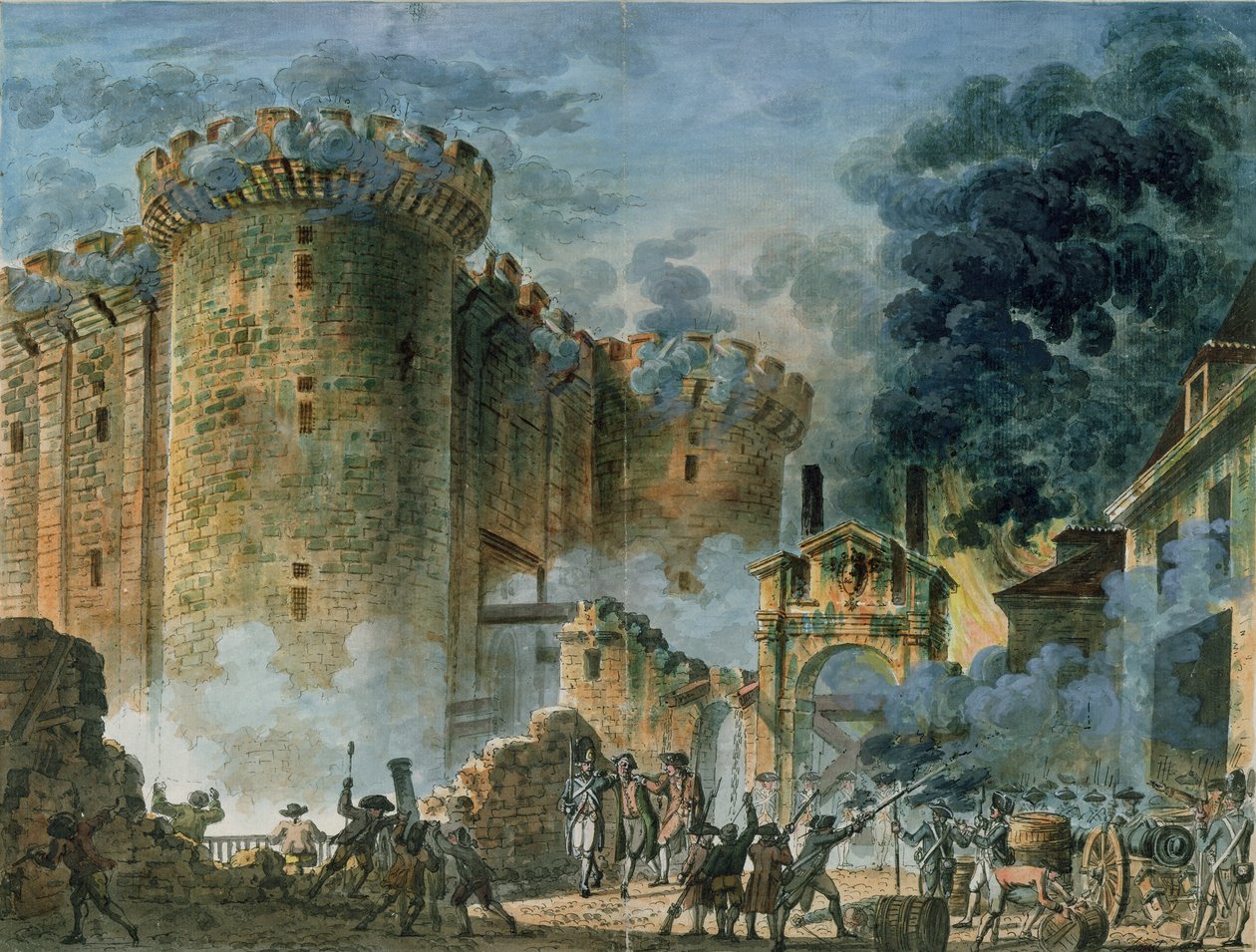 A Bastille elfoglalása, 1789. július 14 alkotó: Jean Pierre Houel