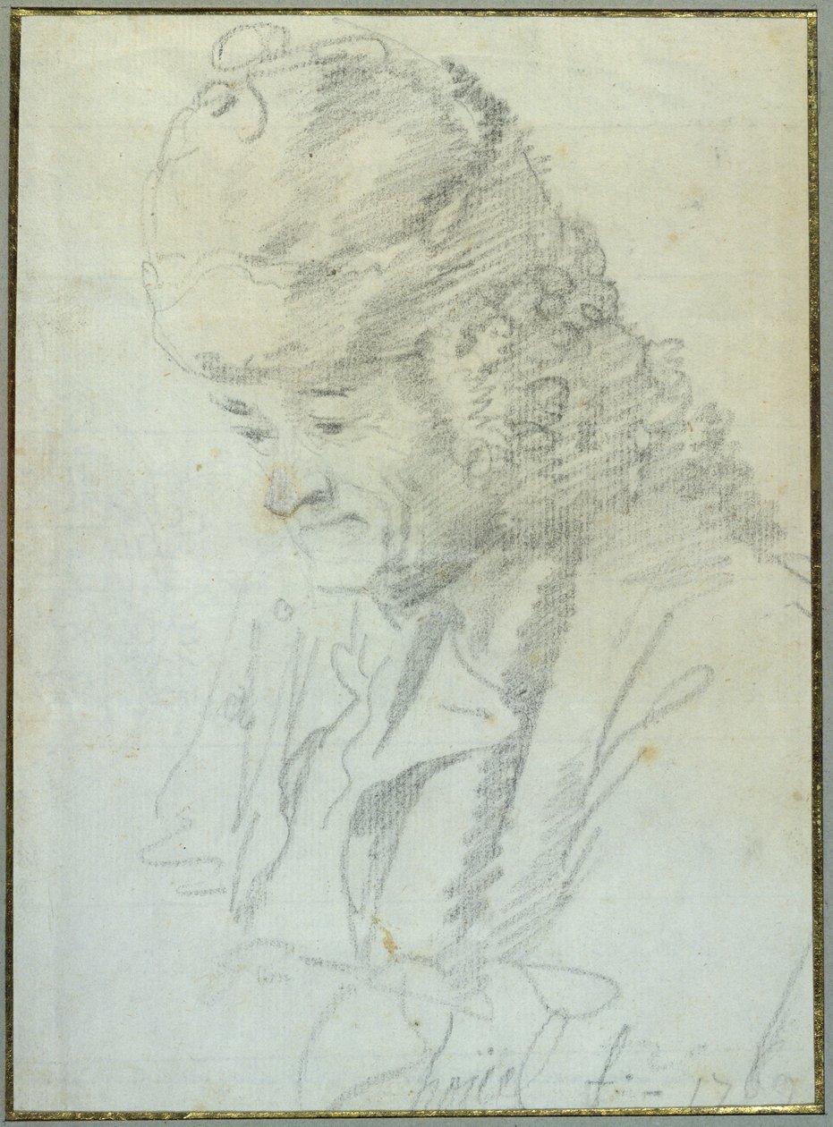 Voltaire (1694-1778) idős korban, 1769 (kréta papíron) alkotó: Jean Pierre Houel