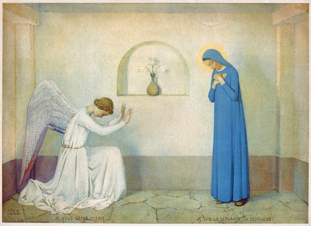 Angyali üdvözlet a Szűzanyának. (metszet, 1920 körül) alkotó: Jean Pierre Laurens