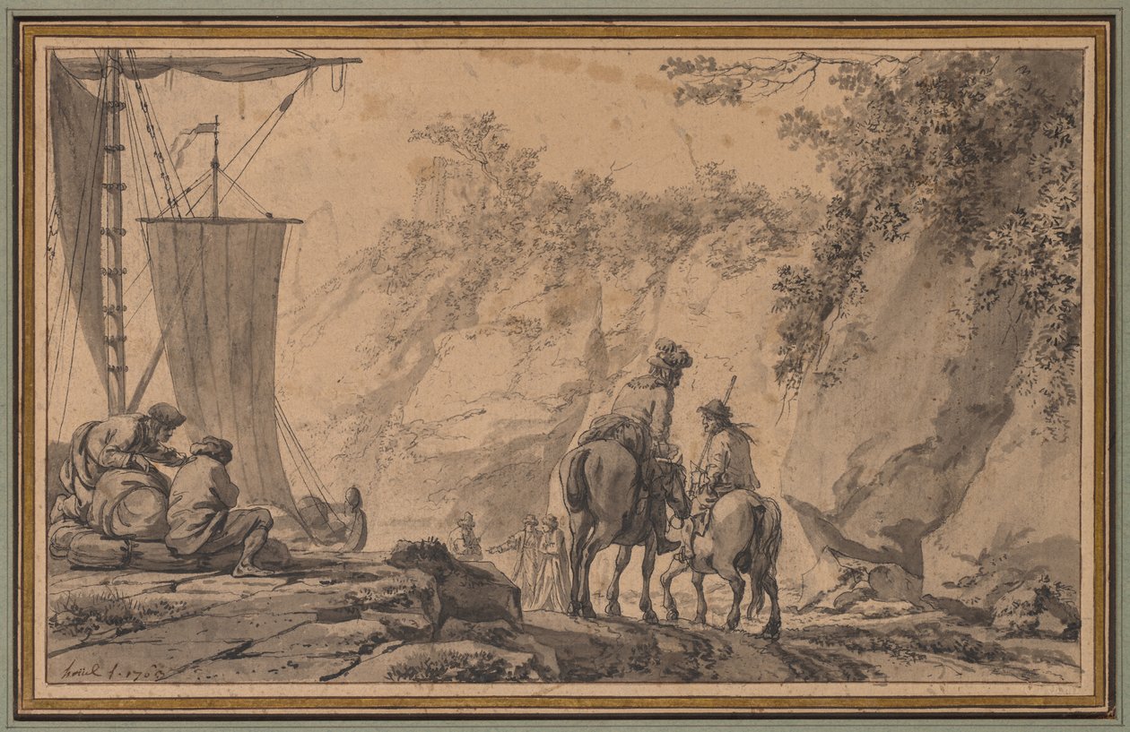 Alakok egy tájban alkotó: Jean Pierre Louis Laurent Houël