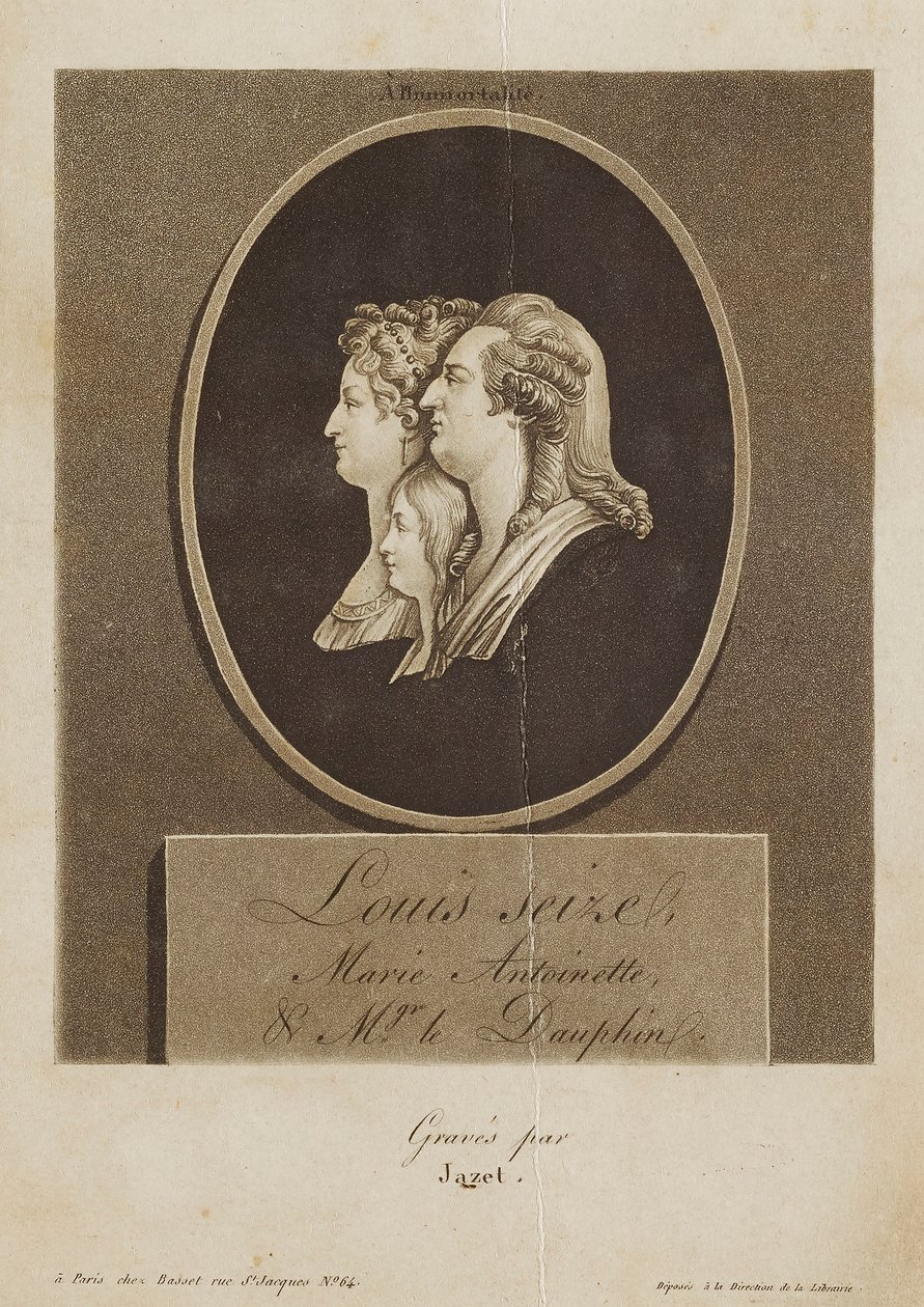 Louis Seize, Marie Antoinette és Mgr. le Dauphin alkotó: Jean Pierre Marie Jazet