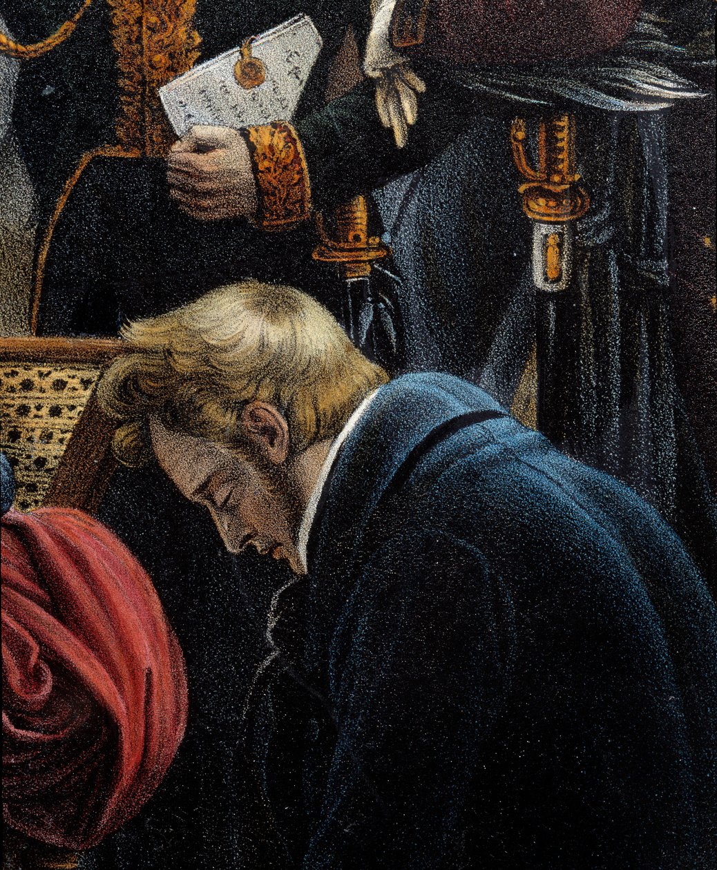 Napóleon halála, 1821.05.05. Saint Helene-ben Jean Abraham Noverraz (1790-1849) részlete. Jean Pierre Marie Jazet (1788-1871) litográfiája Charles Auguste Steuben (1788-1856) Malmaison festménye alapján. Chateau Múzeum alkotó: Jean Pierre Marie Jazet