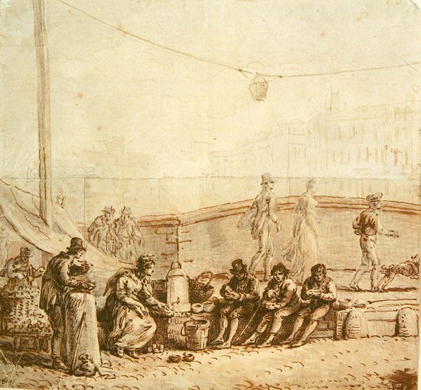 A kávéárus a Pont-Neuf-on, 1819 alkotó: Jean Pierre Norblin de La Gourdaine