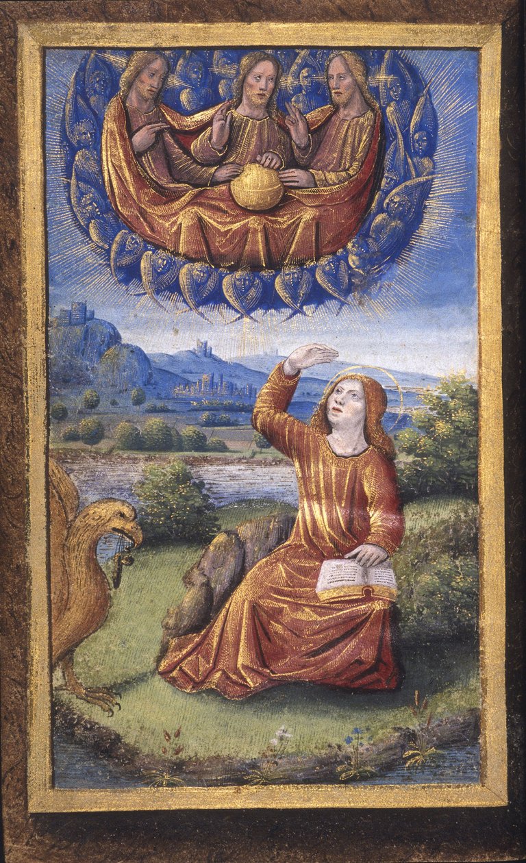 A Szentháromság Lettres bâtardesből, kb. 1490-1510 alkotó: Jean Poyet