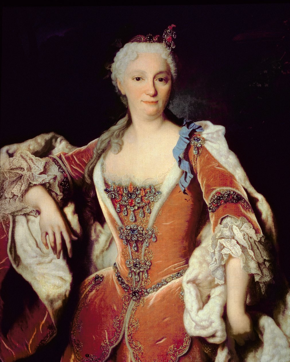 131 0795087/2 Elizabeth Farnese (1692-1766) spanyol V. Fülöp második feleségének portréja (olaj, vászon) alkotó: Jean Ranc