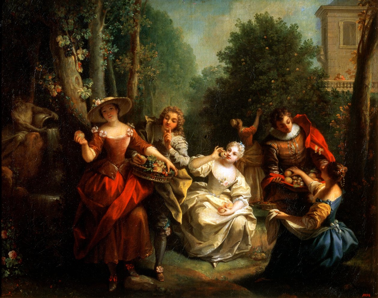 Ízelítő az 1720-as évek végén vagy az 1730-as évek elején Az öt érzék című sorozatból. alkotó: Jean Raoux